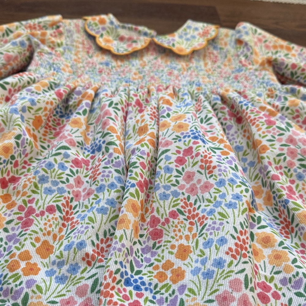 Cecil And Lou Floral Print Smocked Corduroy Dress New And Never Worn - Picture 12 of 14
